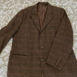 Noble House Loro Piana Wool Cashmere Blazer 48R Brown Check Tartan